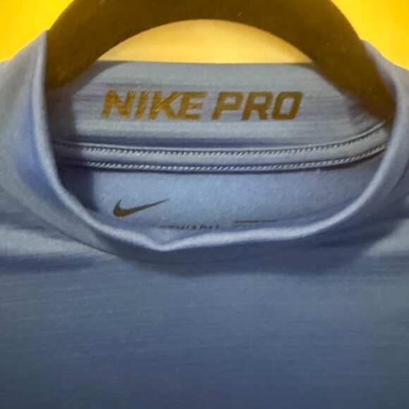 Nike Pro Hyper Warm Royal Blue Long Sleeve Shirt - Picture 4 of 8